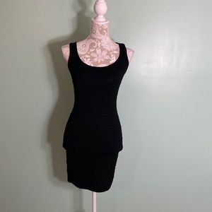 Bandage mini backless black dress